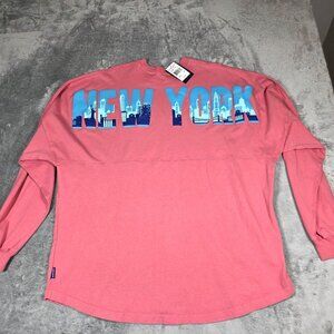 Spirit Jersey Top XXL Pink Rose NEW YORK City Skyline Oversized Shirt NEW